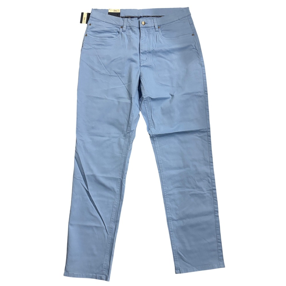 FootJoy Mens Cotton Twill 5-Pocket Golf Pants Lagoon Blue 34x32 NWT